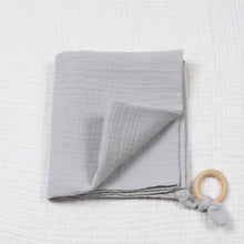 Load image into Gallery viewer, Large Muslin Blanket With Teething Ring | More Colours