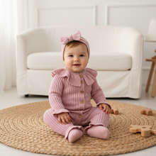 Load image into Gallery viewer, Baby Girls 2 Piece Knit Set | Dark Pink