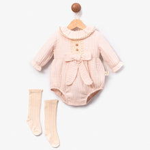 Load image into Gallery viewer, Muslin Baby Romper &amp; Socks Set | Pink
