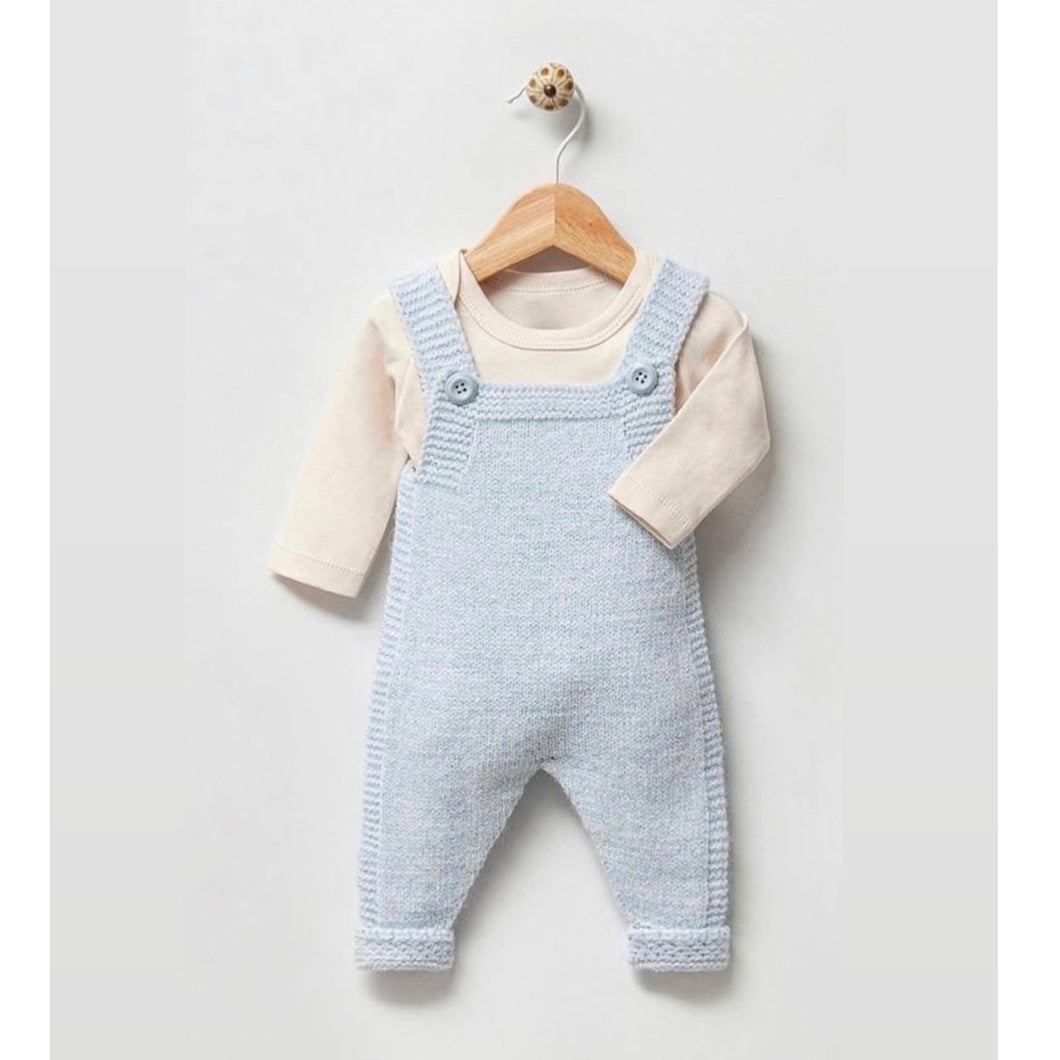 Luxury Knit Dungarees  Blue