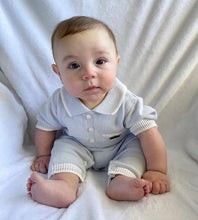 Load image into Gallery viewer, Knit Short Sleeve Collar Romper
