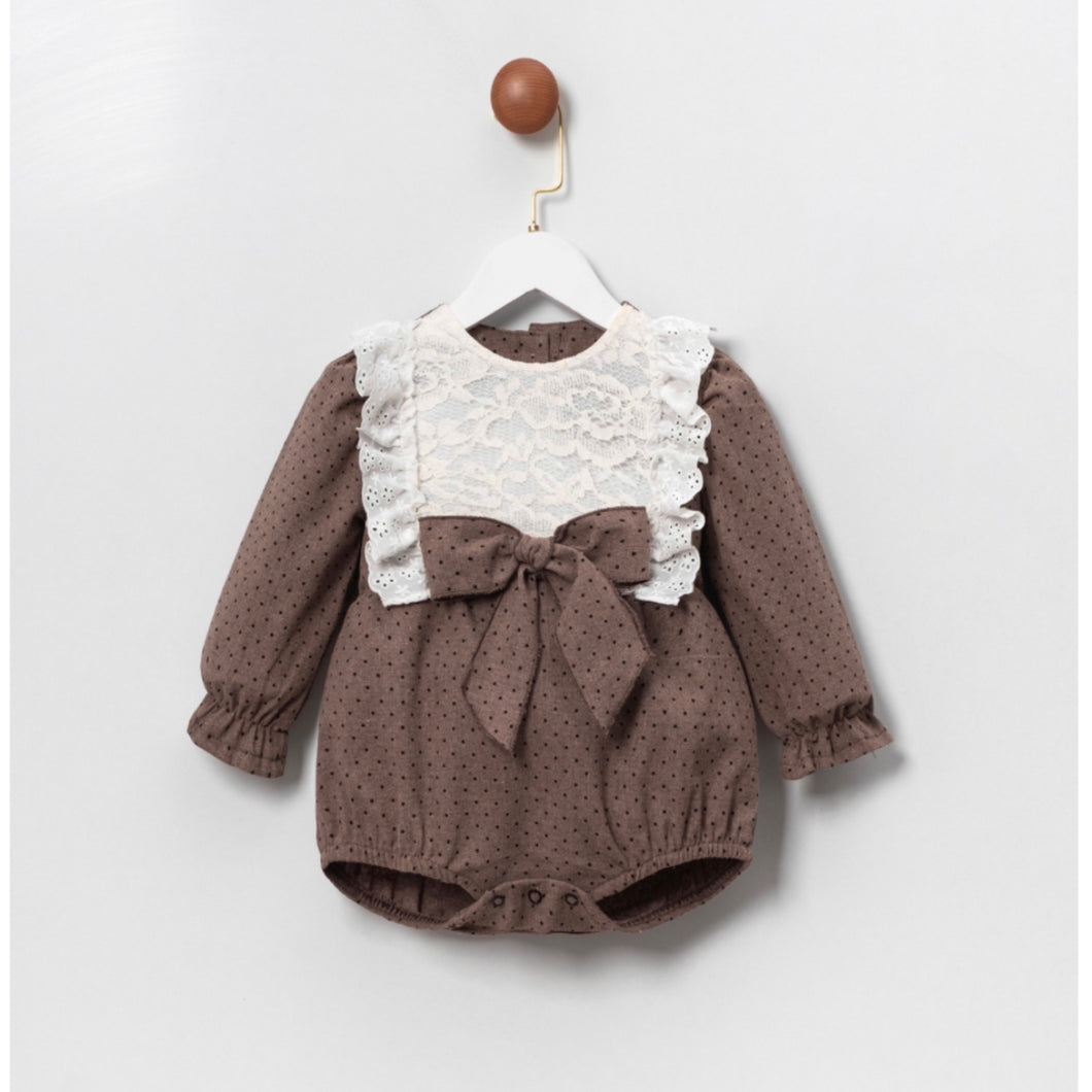 Baby Girls Brown Romper