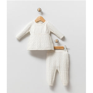 Organic Cotton Knit Baby Set | Ecru