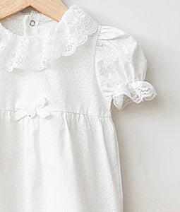 White Baby Girls Romper