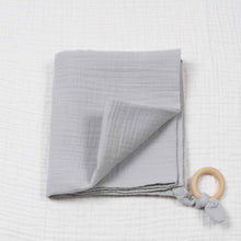 Load image into Gallery viewer, Large Muslin Blanket With Teething Ring | More Colours
