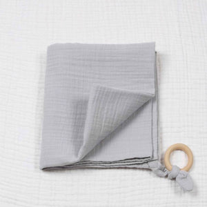 Large Muslin Blanket With Teething Ring | More Colours