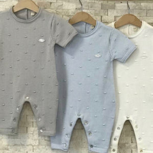 Short Sleeve Cotton Knit Romper