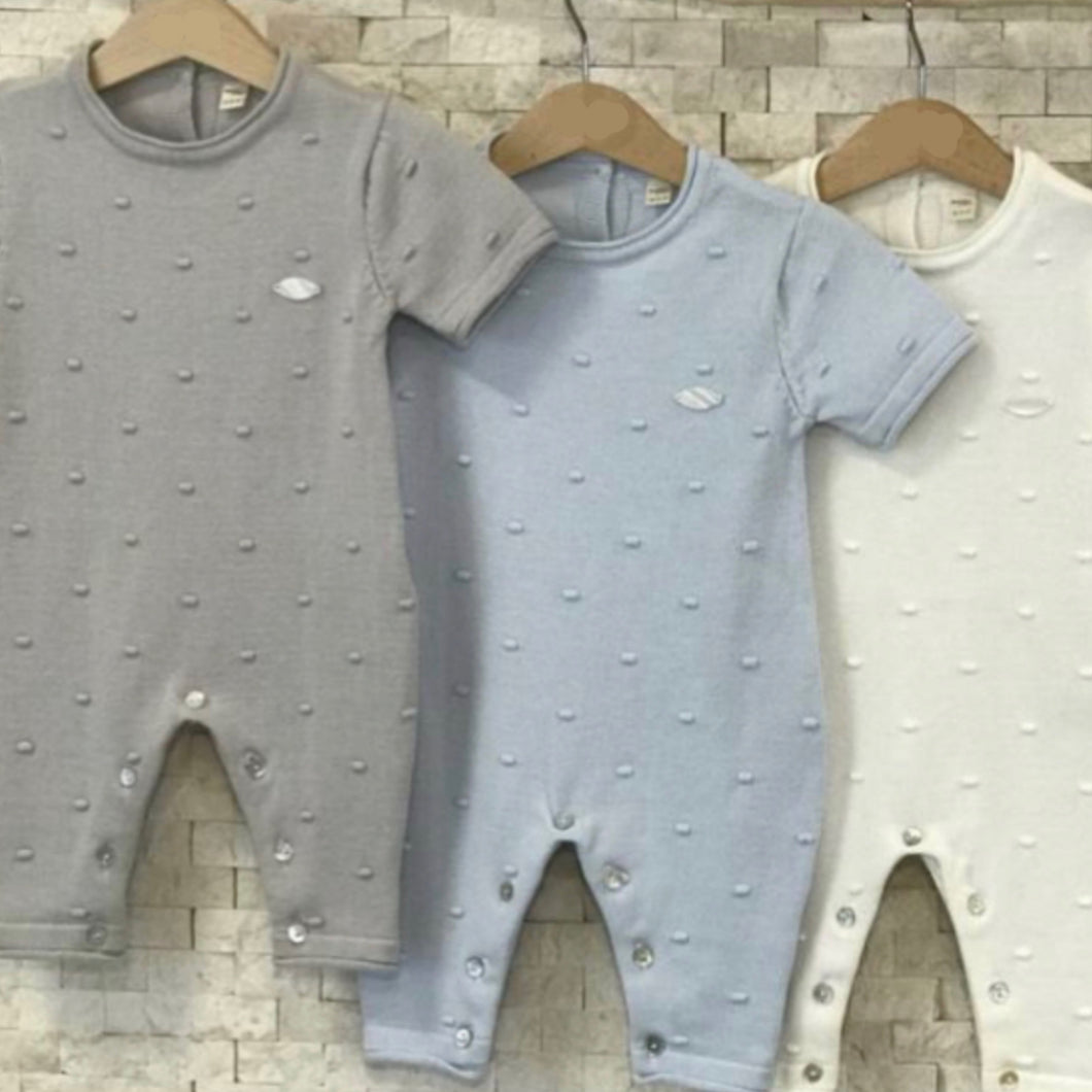 Short Sleeve Cotton Knit Romper