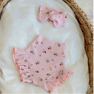Handmade Ribbed Floral Bummies Only | Pink