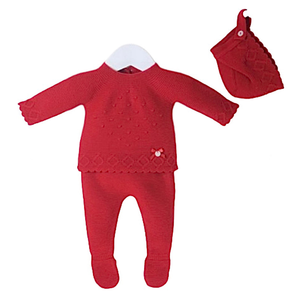 Red Knit Baby 3 Piece Set