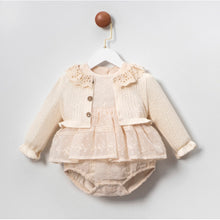 Load image into Gallery viewer, Baby Girls Romper &amp; Cardigan Set

