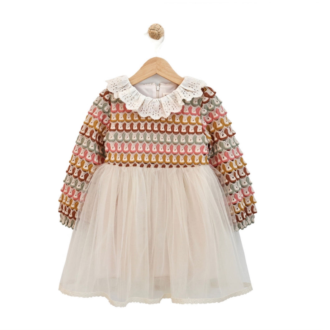 Crochet Tulle Toddler Dress | Pink