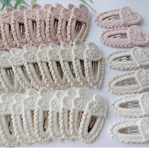 Pack of 3 Handmade Heart Crochet Clips
