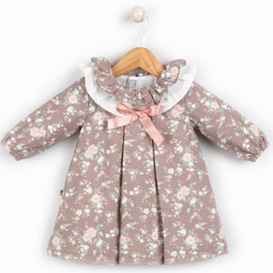 Mink Floral Baby Girls Dress