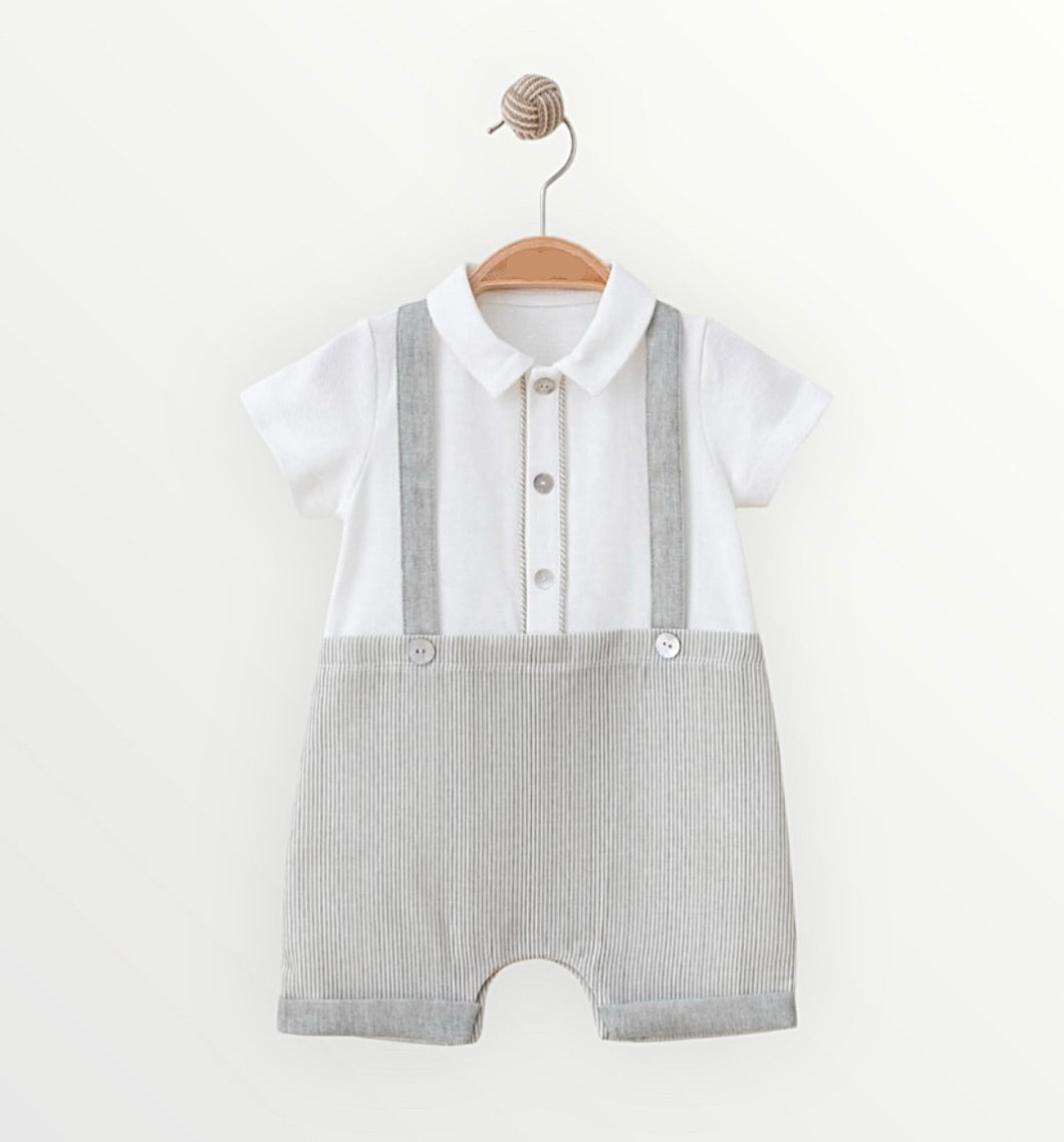 Baby Boys Romper | Khaki Grey