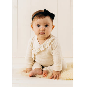 Beige Organic Cotton Baby Girls 2 Piece Set