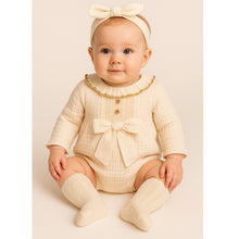 Load image into Gallery viewer, Muslin Baby Romper &amp; Socks Set | Cream
