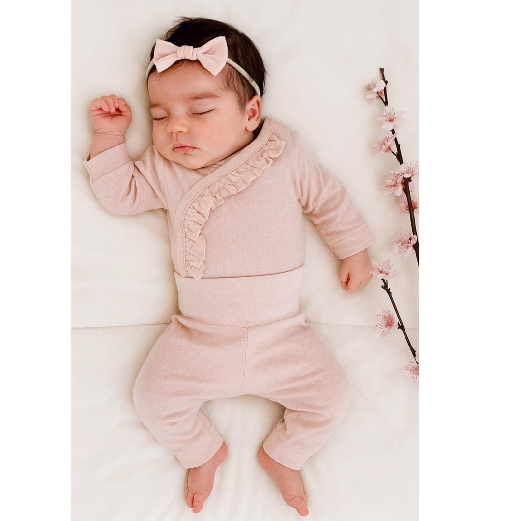 Pink Organic Cotton Baby Girls 2 Piece Set