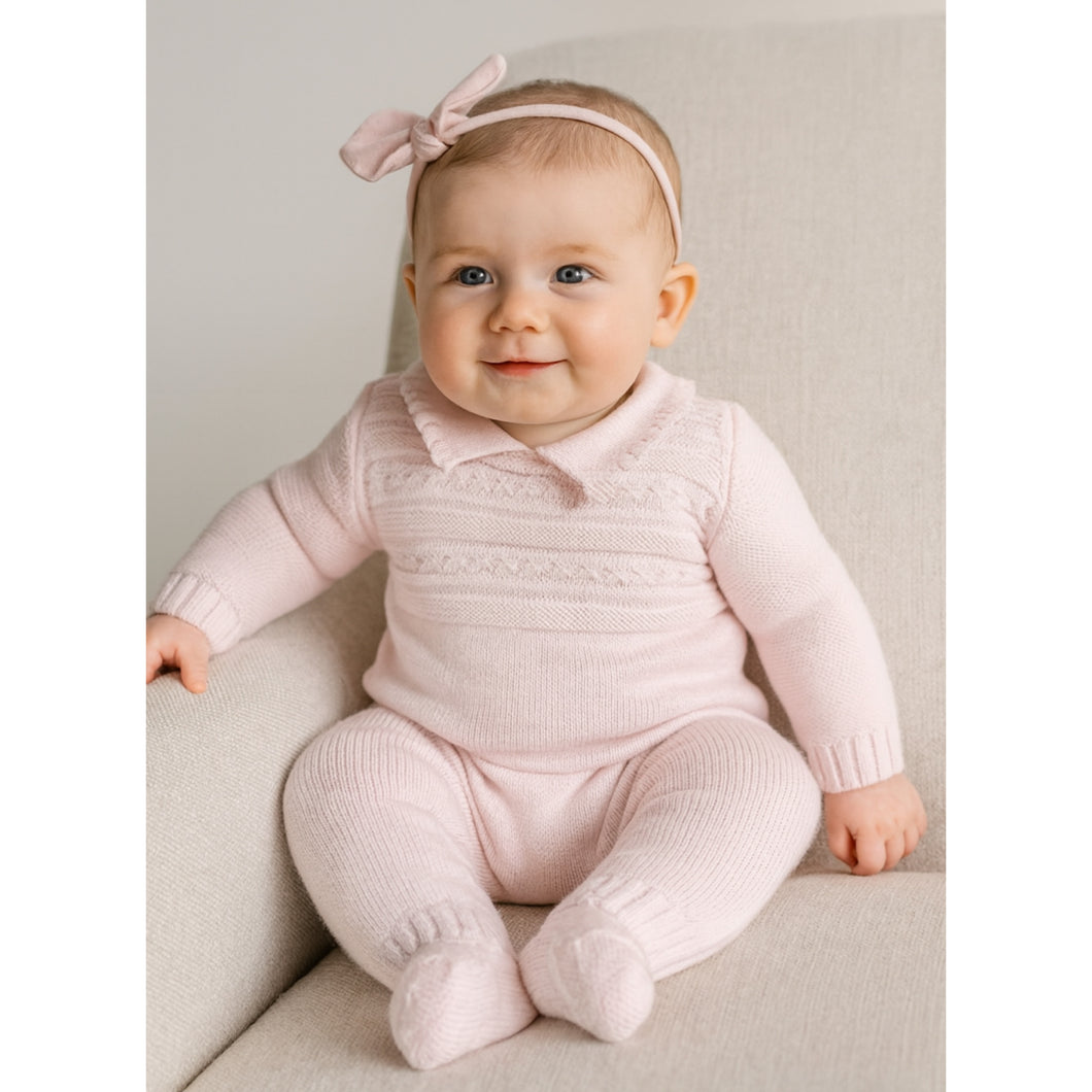 Knitted Baby Onesie | Pink