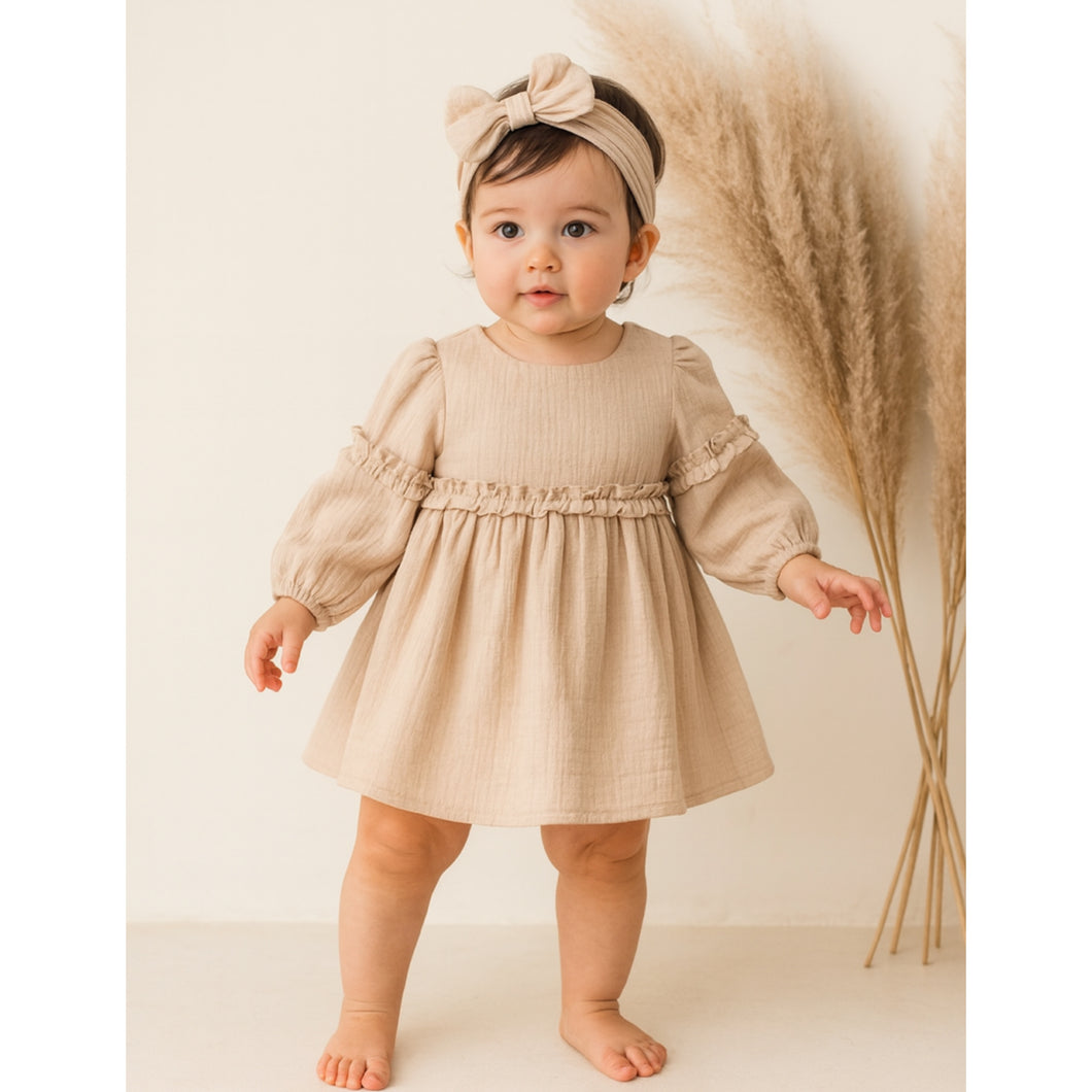 Long Sleeve Collar Dress | Taupe