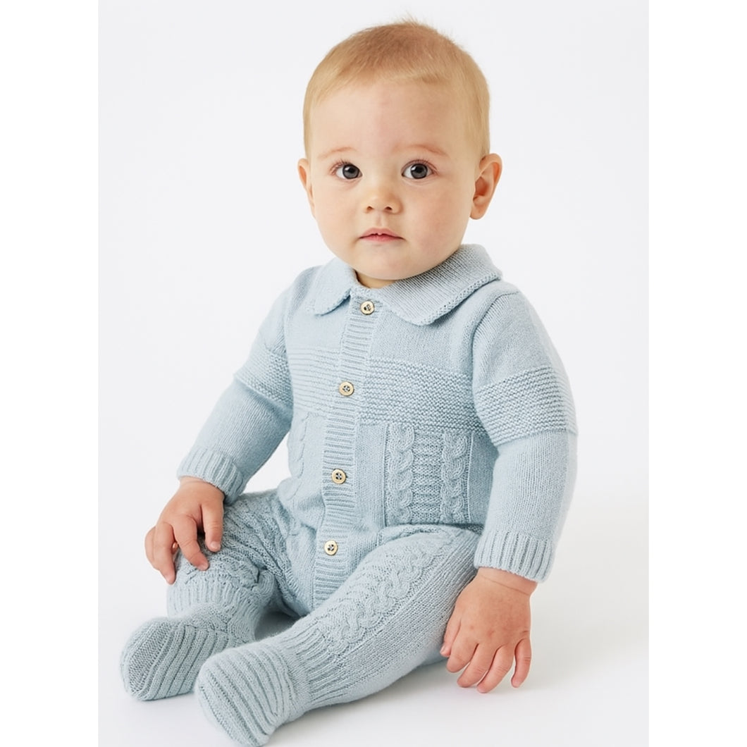 Mint Green Knitted Baby Onesie