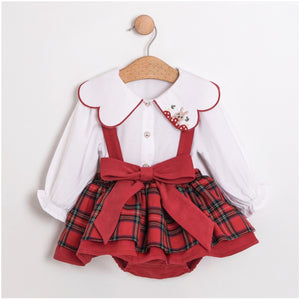 Red Appliqué Baby Girls Set