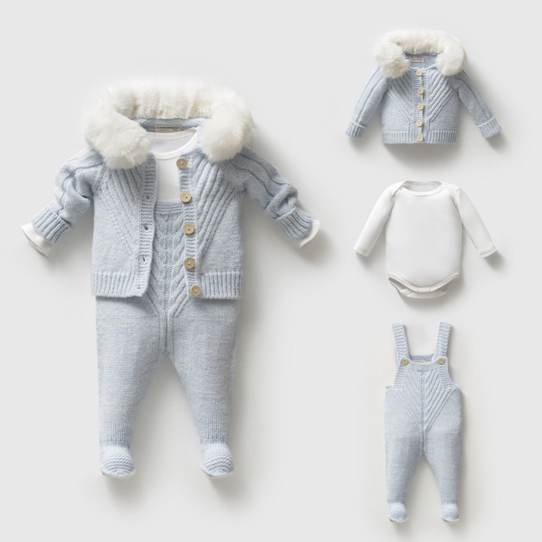Luxury Baby Knit Set | Blue