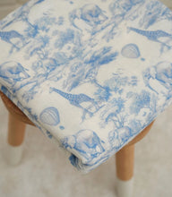 Load image into Gallery viewer, Toile de Jouy Safari Baby Boys Muslin Blanket
