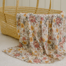Load image into Gallery viewer, Vintage Rose Cotton Muslin Blanket
