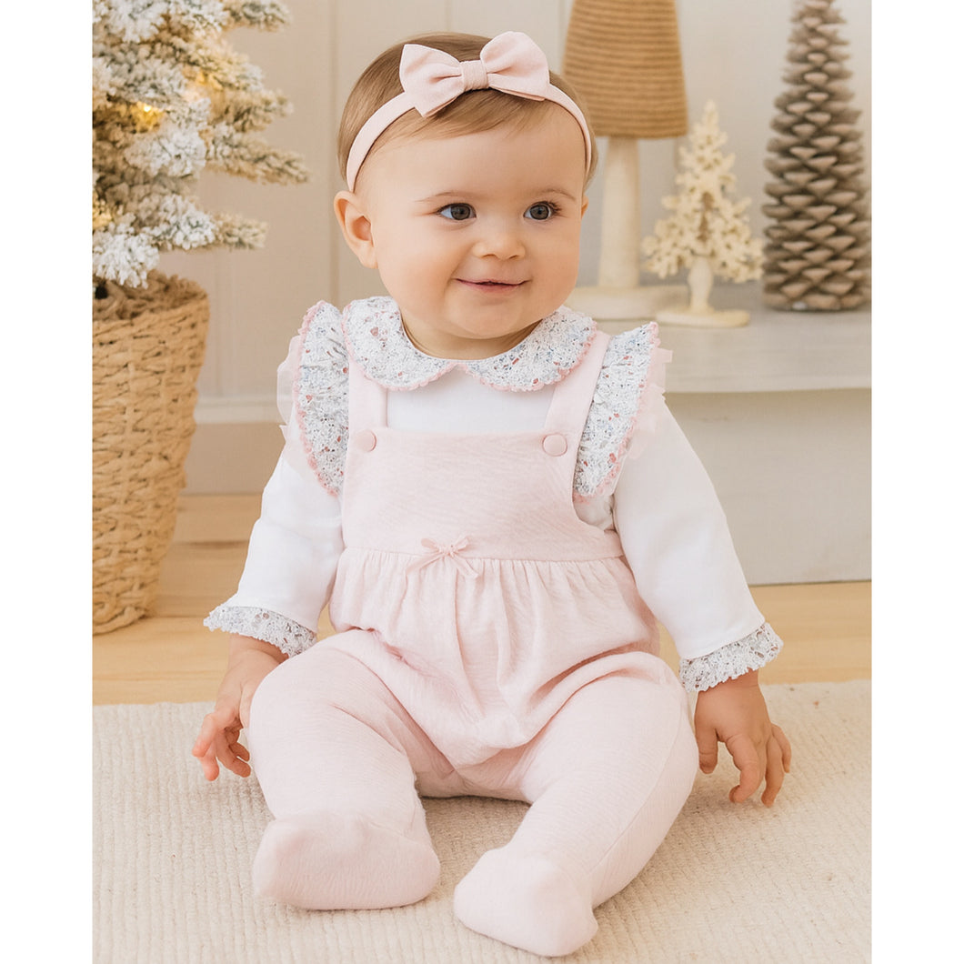 Light Pink 2-Piece Dungaree Set