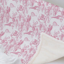 Load image into Gallery viewer, Pink Toile de Jouy Safari Baby Blanket
