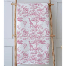 Load image into Gallery viewer, Toile de Jouy Safari Baby Girls Muslin Blanket
