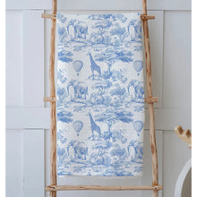 Load image into Gallery viewer, Toile de Jouy Safari Baby Boys Muslin Blanket
