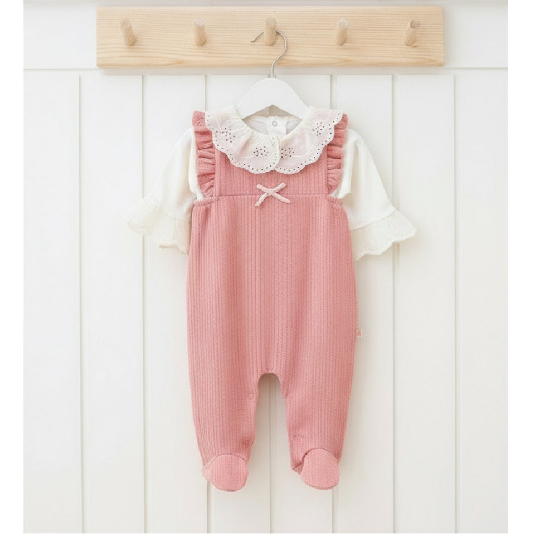 Peach Dungarees and Top Set