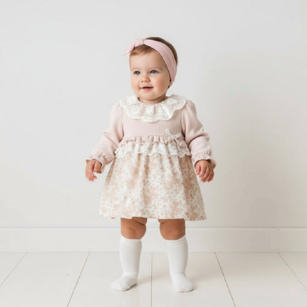 Floral Girls Dress | Dusky Pink