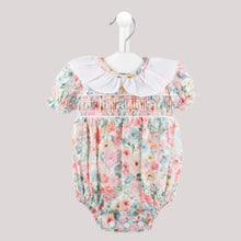 Load image into Gallery viewer, Floral Smocked Baby Romper
